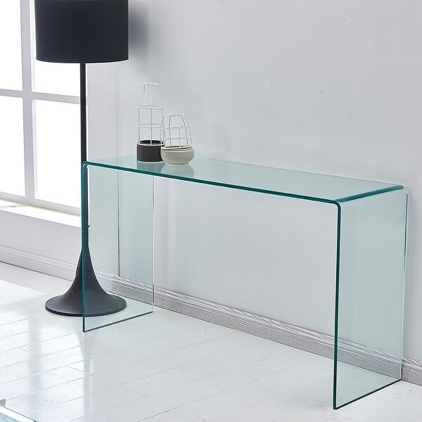 Small Clear Glass Side and End Table， Tempered Glass End Table Small Coffee Table