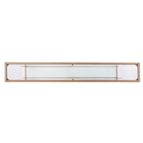 SEI Furniture Grant Wall-hug Goldtone Metal and Glass Console Table