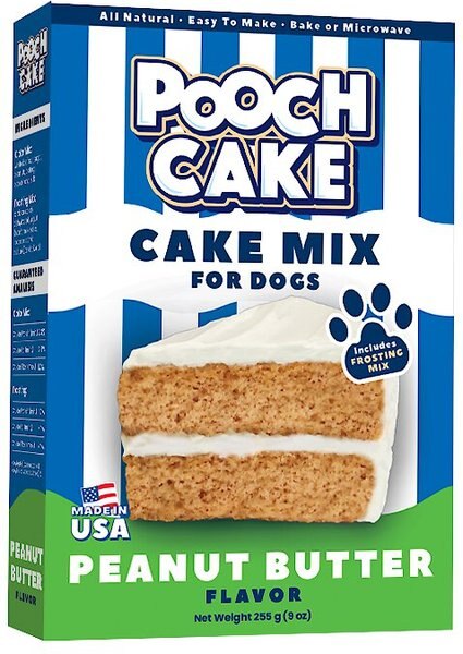 Pooch Cake Wheat-Free Peanut Butter Cake Mix and Frosting Dog Treat， 9-oz box