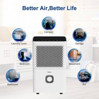 Shinco 30 pt. 1500 sq.ft. Dehumidifier in. White with Auto Defrost Quietly Remove Moisture Activated Carbon Filter Timer JSXKRY071801