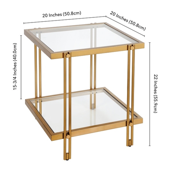 Inez Modern Metal and Glass Side Table