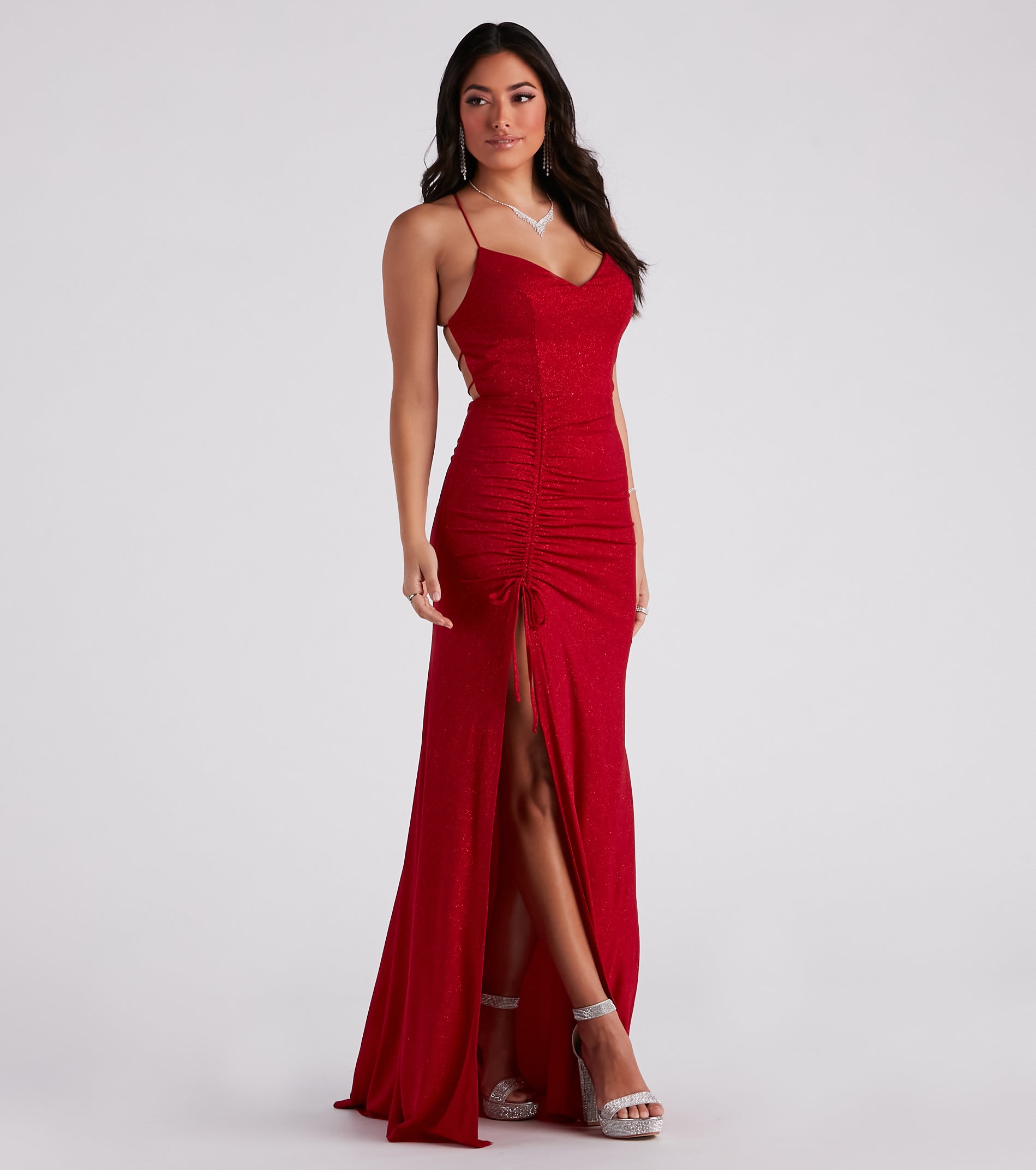 Joni Formal High Slit Glitter Dress