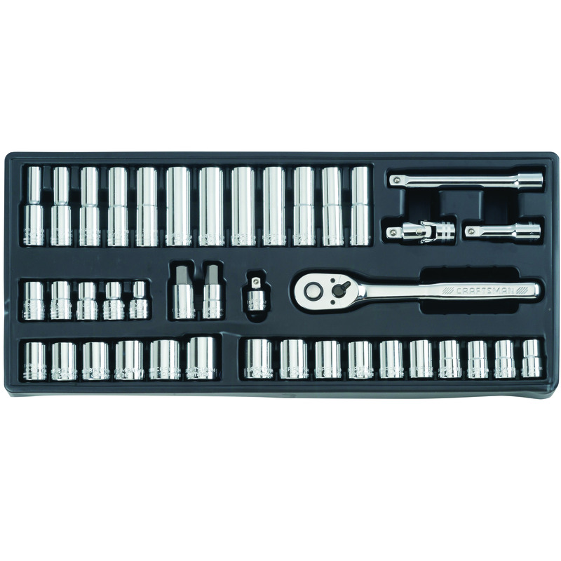 Craftsman 1/4， 3/8 and 1/2 in. drive Metric and SAE 6 and 12 Point Mechanic\u0027s Tool Set 308 pc