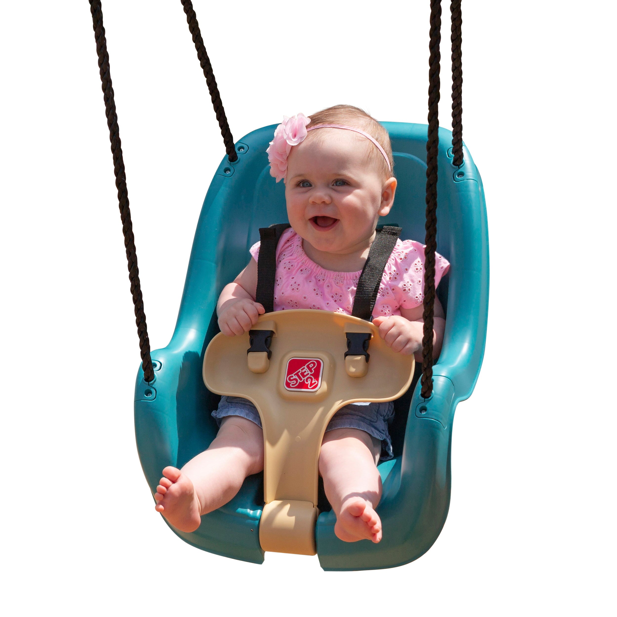 Step2 Teal Toddler Baby Swing Set Accessory with T-Bar and Weather-Resistant Ropes