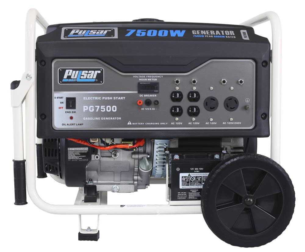 PG7500 7500W Peak 6000W Rated Portable Gas-Powered Generator with Electric Start ;