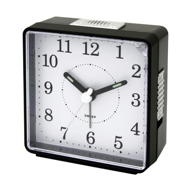 Impecca Travel Alarm Clock Sweep Movement Black