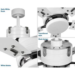 Progress Lighting Glenfalls 56 in. 5-Blade LED Reversible WhiteChestnut AC Motor Transitional Ceiling Fan with Light P250021-028-30