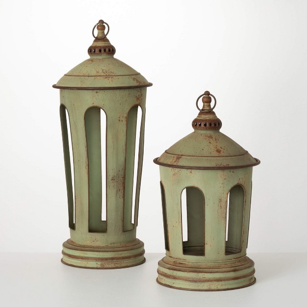 amp 21 25 quot Patinaed Gazebo Lantern Set Of 2 Metal