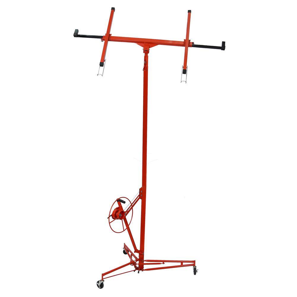 Tidoin 11 ft. Red Drywall Lift Panel Lift Drywall Panel Hoist Jack Lifter V-XY-037