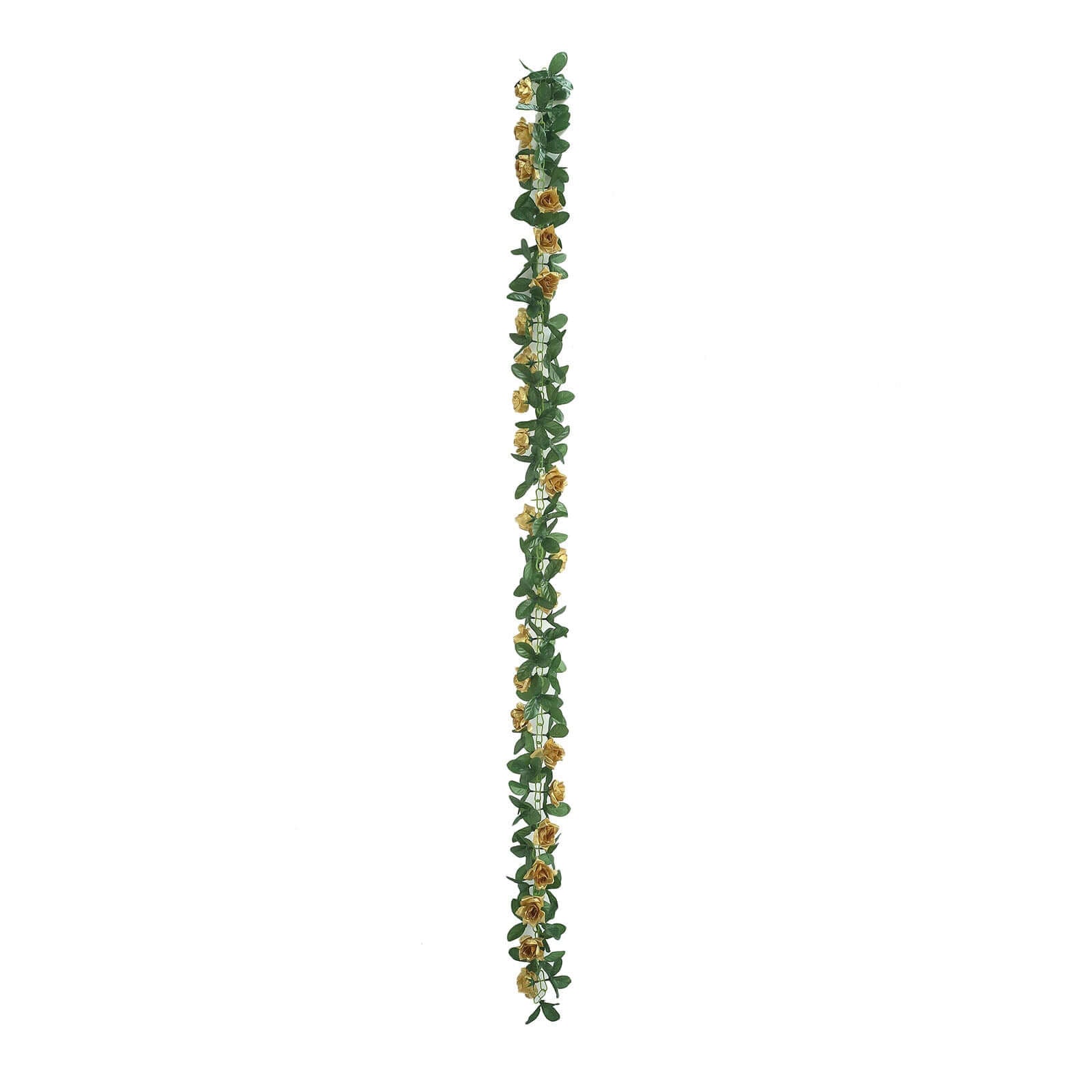 Gold Artificial Silk Rose Garland UV Protected Flower Chain 6ft