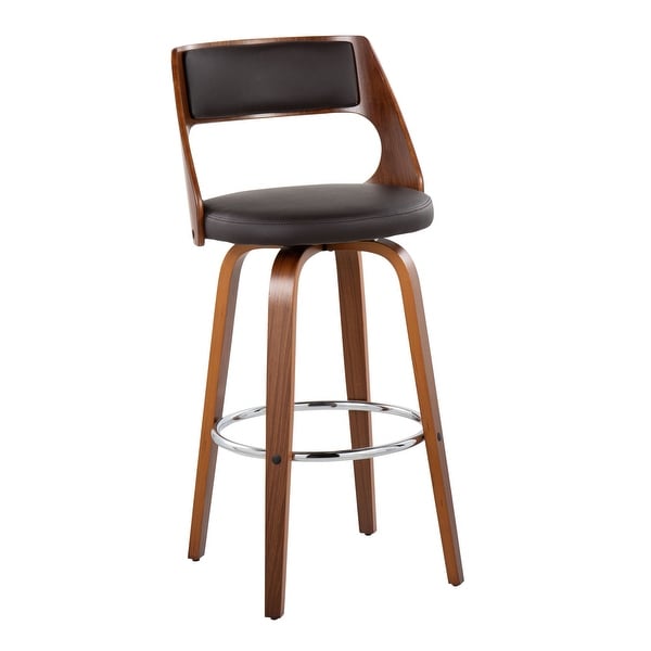 Lumisource Cecina Barstool with Swivel in Walnut and Brown -Set of 2 - 20