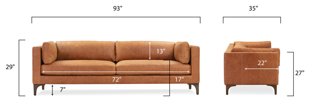 Poly and Bark Argan Sofa  Cognac Tan   Midcentury   Sofas   by Edgemod Furniture  Houzz