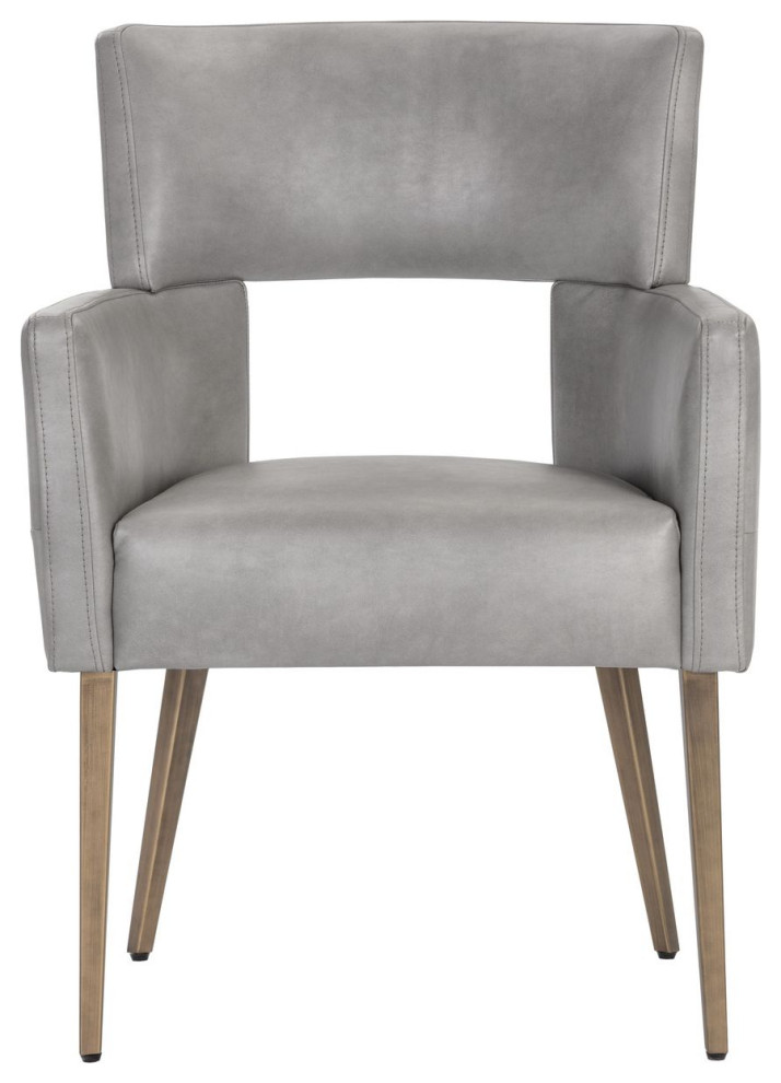 Sunpan 5West Amerie Dining Armchair   Bravo Metal   Midcentury   Dining Chairs   by Unlimited Furniture Group  Houzz