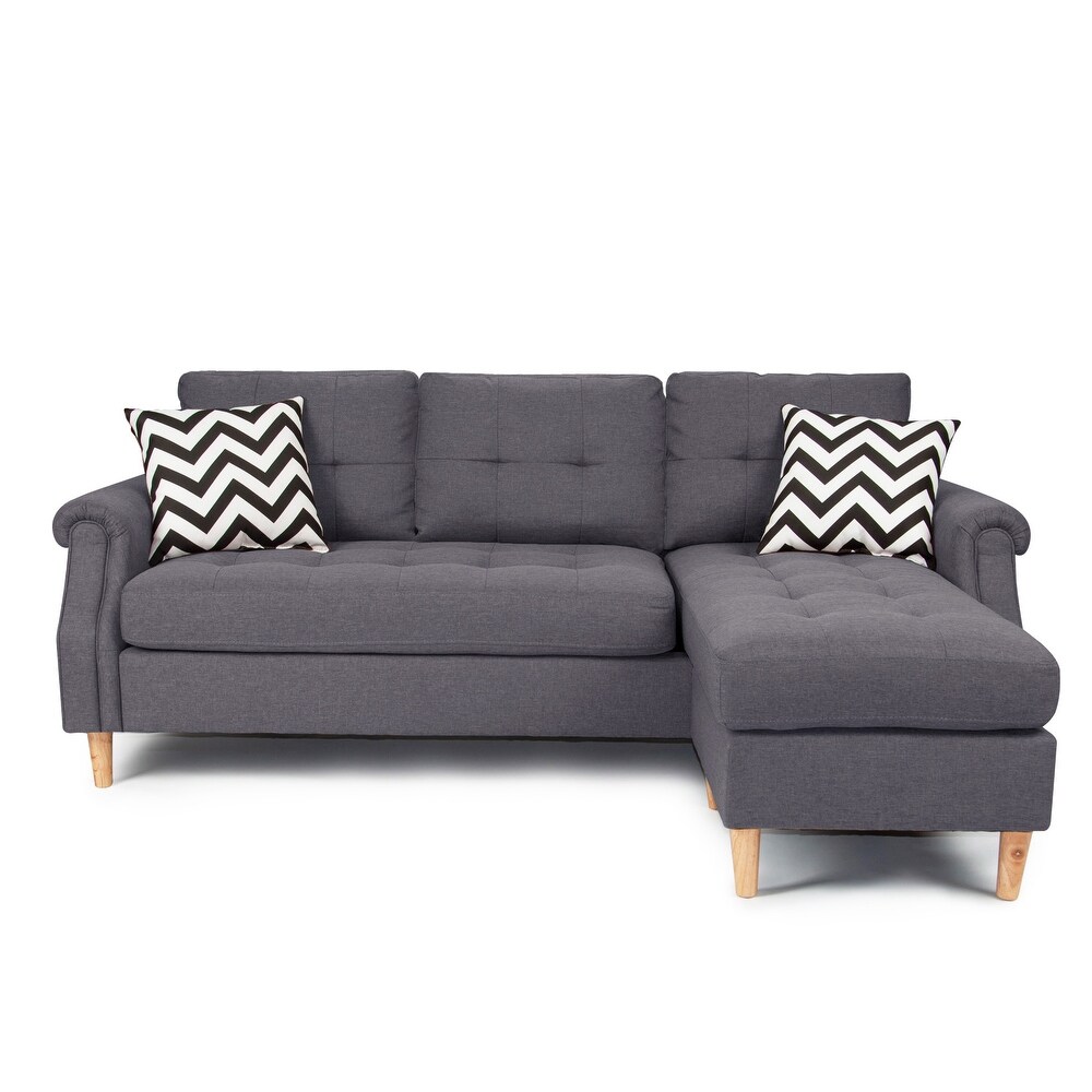 Poundex Reversible Sectional Set W/ 2 Accent Pillows