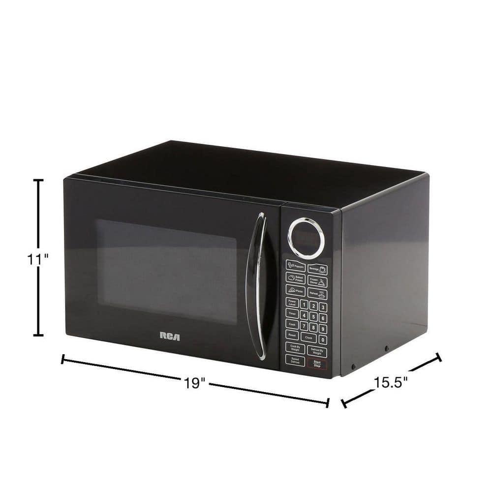 RCA 09 cu ft Countertop Microwave in Black