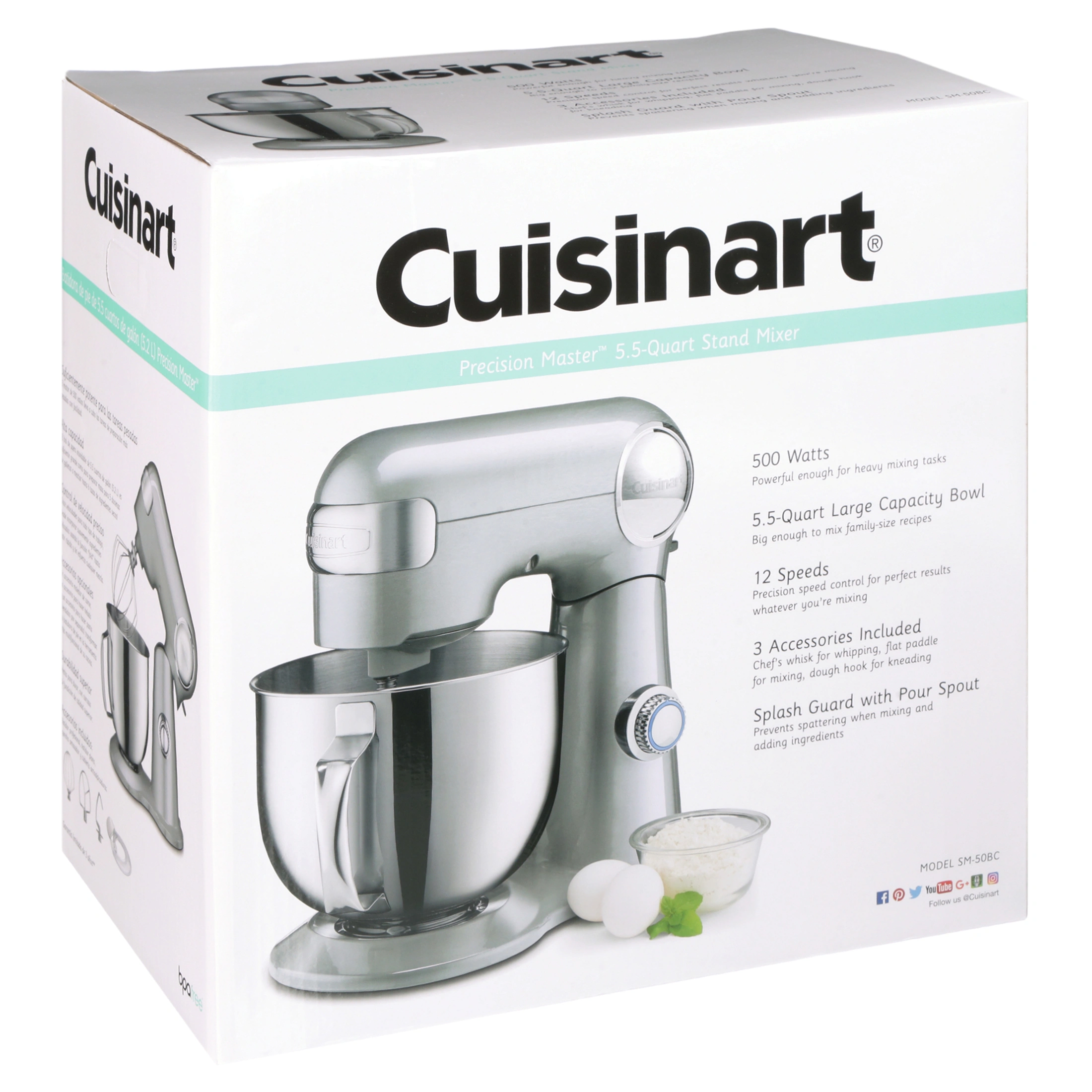 5.5-Quart Stand Mixer, Brushed Chrome