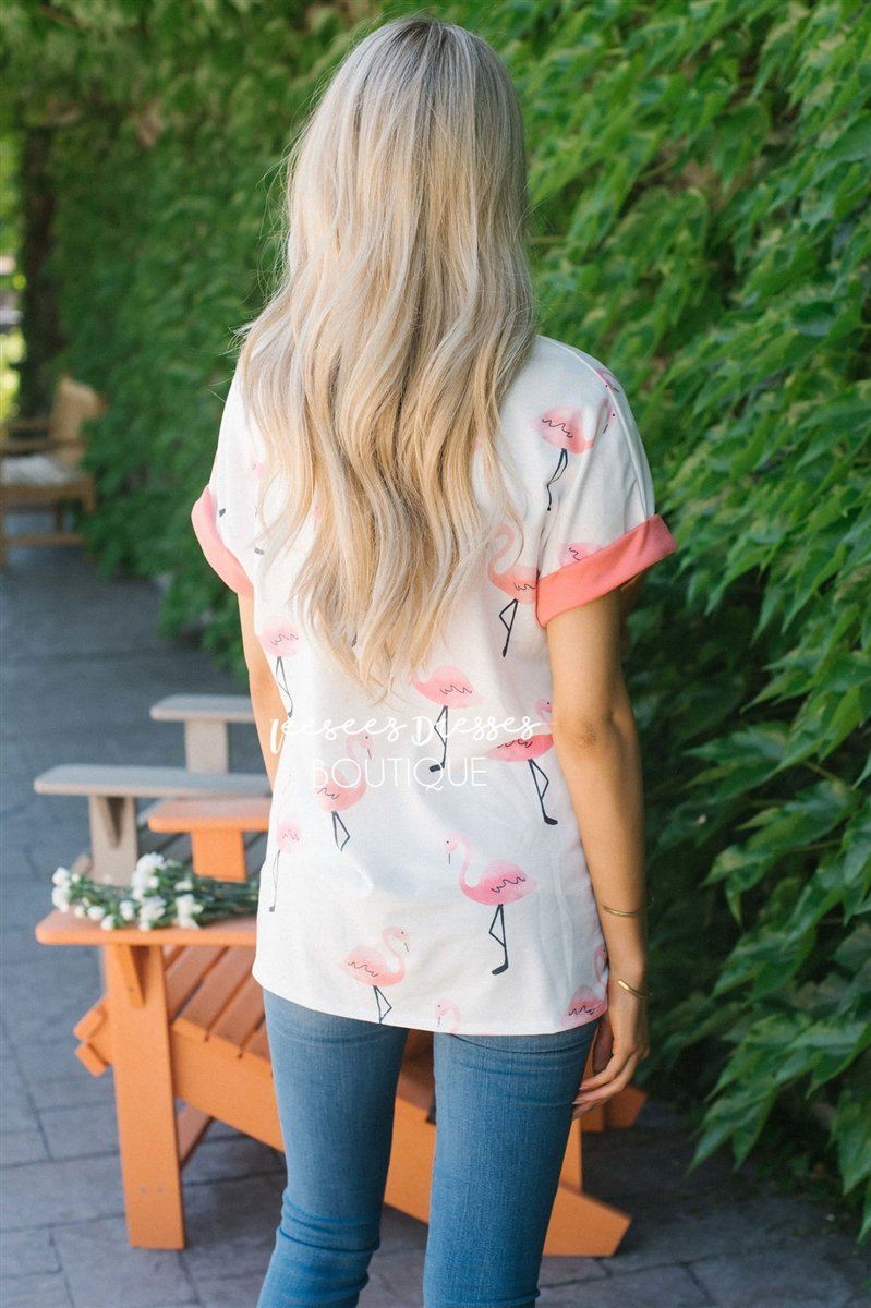 Bright Pink Flamingo Top