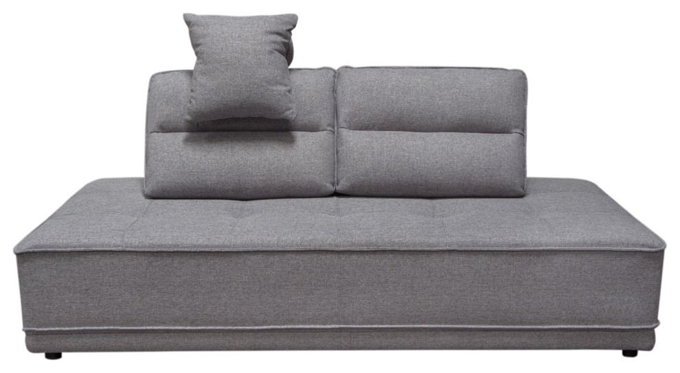 Lounge Seating Platform  Moveable Backrest Supports  Grey Polyester Fabric   Transitional   Sofas   by Kolibri Decor  Houzz