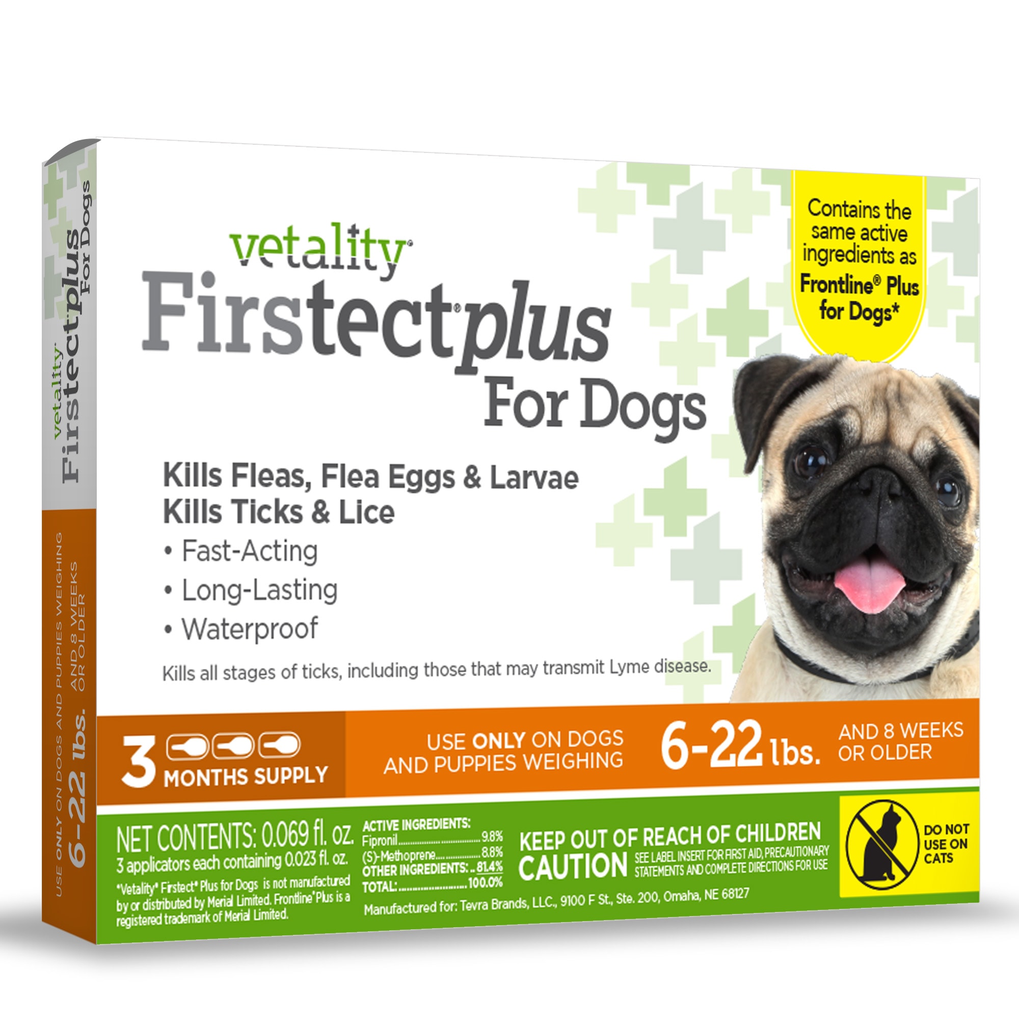 Vetality Firstect Plus for Dogs 6-22 lbs.， 3 Dose