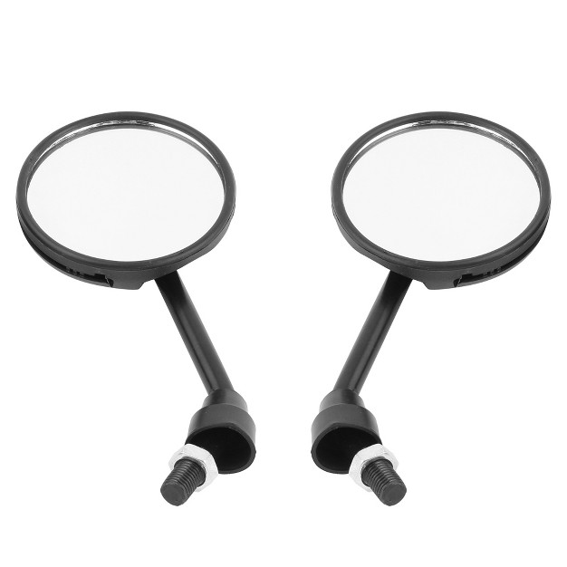 Unique Bargains Adjustable Motorcycle Rear View Mirror Round 10mm Thread Diameter Black 1pair