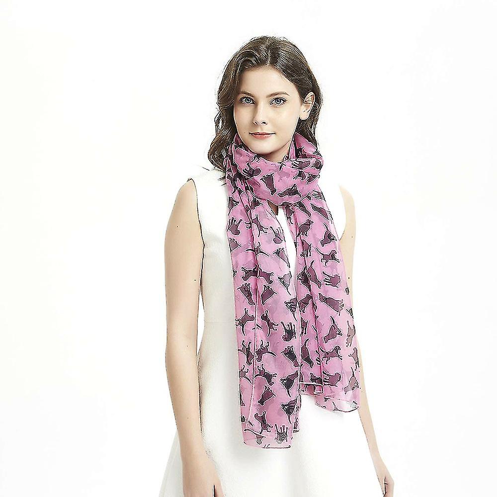 Black Dog Scarfs For Women Lightweight Dog Print Shawl Head Wraps