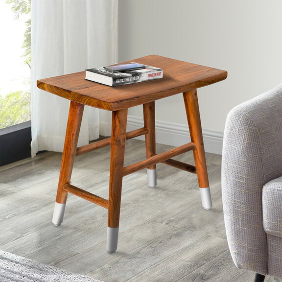 18 inch Rectangular Acacia Wooden Side Table with ...