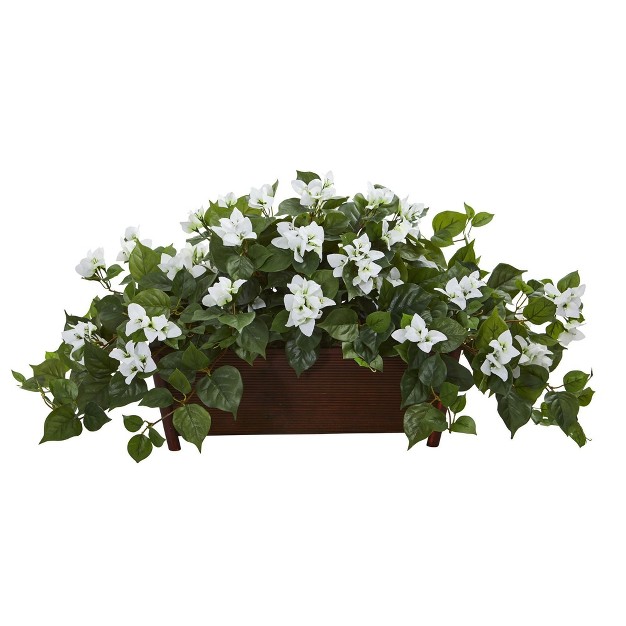 Nearly Natural 18-in Bougainvillea Artificial Plant In Decorative Planter