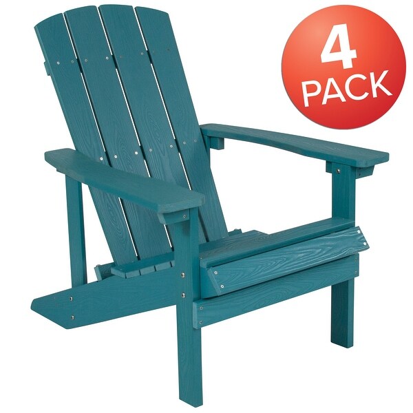 Allweather Poly Resin Wood Outdoor Adirondack Chair (Set of 4)