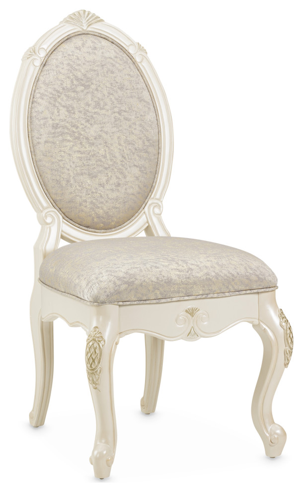 Michael Amini Lavelle Wood Dining Side Chair   Set of 2   Classic Pearl Ivory   Victorian   Dining Chairs   by Michael Amini  Houzz