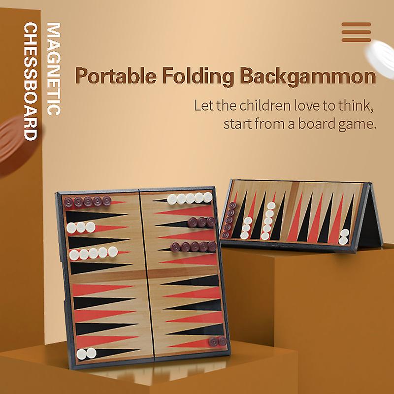 Big Box Backgammon Magnetic Folding Board Game Toy For Children Over 3 Years Old