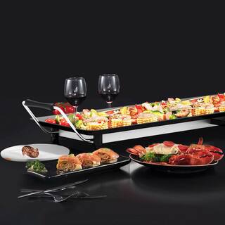 Costway 315 sq. in. Black Electric Teppanyaki Table Top Grill Griddle BBQ Barbecue Nonstick Camping EP22083