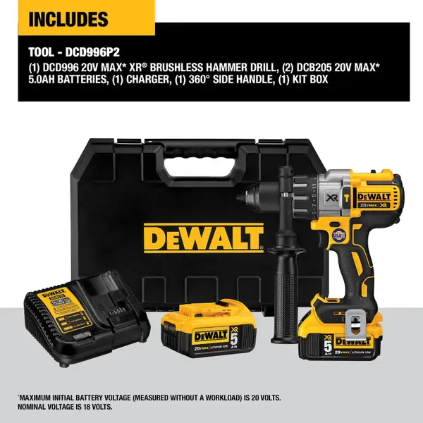 DEWALT 20V MAX* XR 3-Speed 1/2 Hammer Drill/Driver Kit