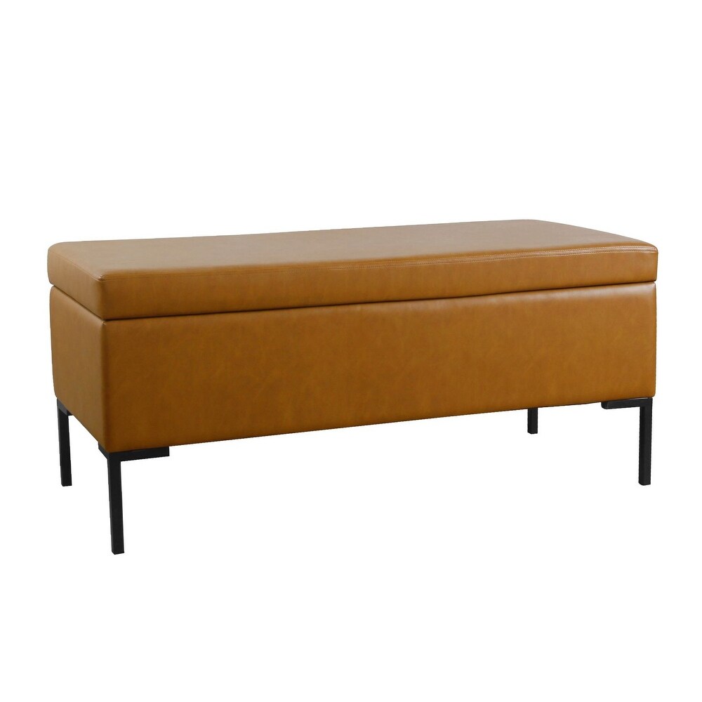 HomePop Large Storage Bench with Metal Legs