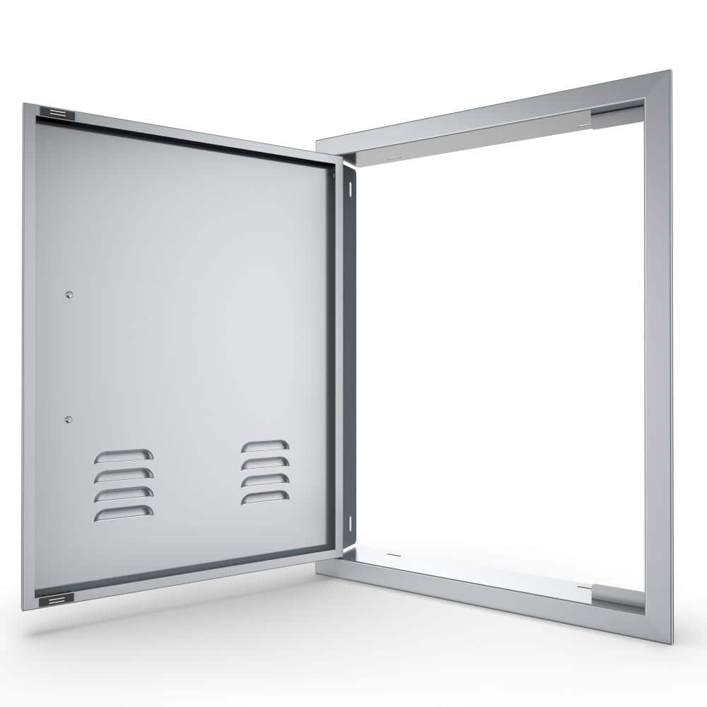 Sunstone Signature Series 20 in. x 27 in. 304 Stainless Steel Left Swing Vertical Vented Door BA-VDVL1724