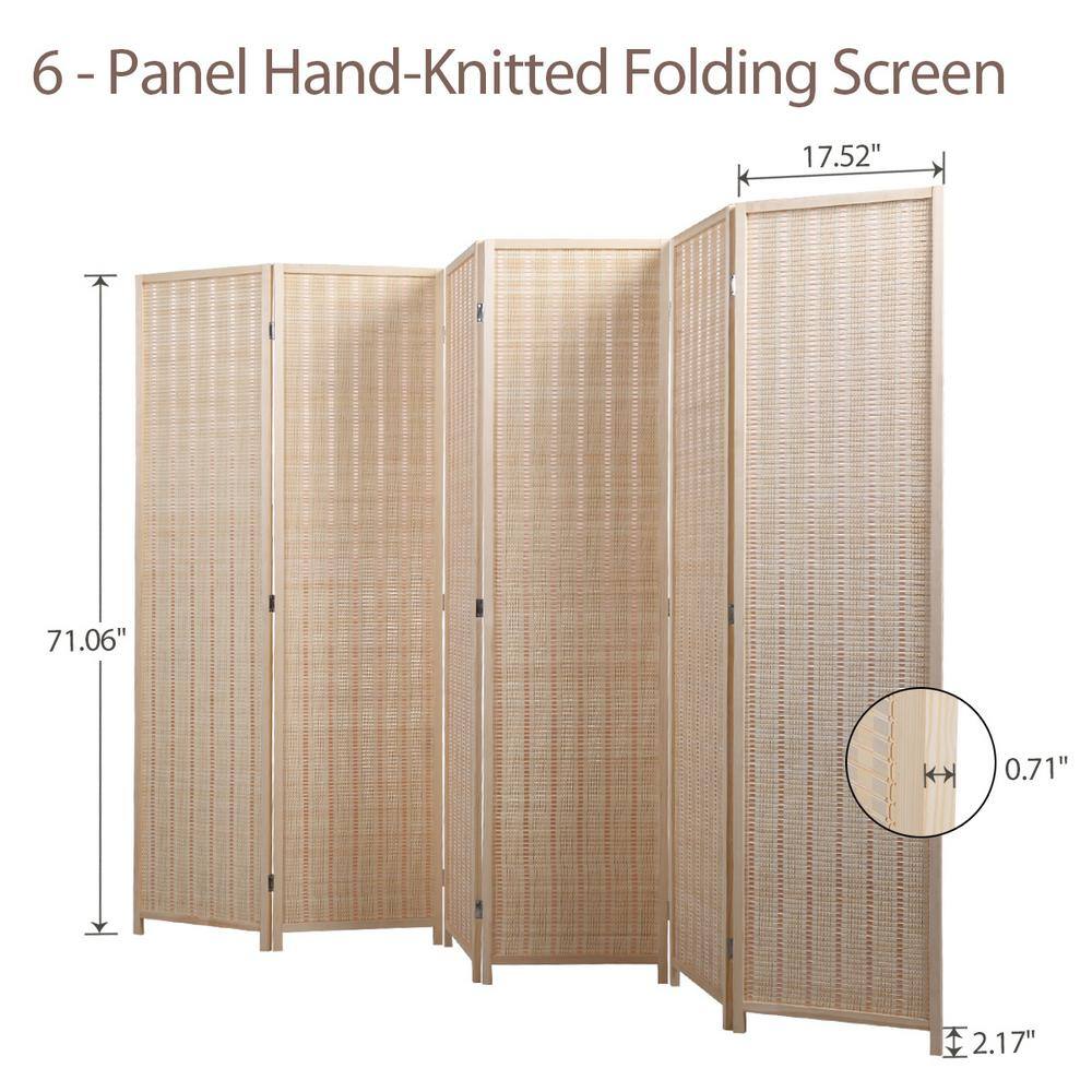 71.66 in. x 6 ft. Bamboo Pine Decorative Screen Panel (Includes 6 Panels) RichM731SCR01