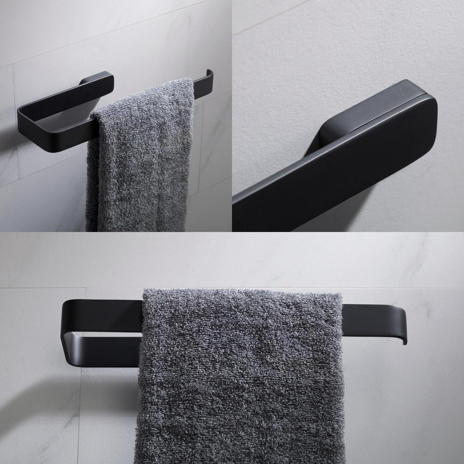 KRAUS Stelios Bathroom Towel Ring， Matte Black Finish