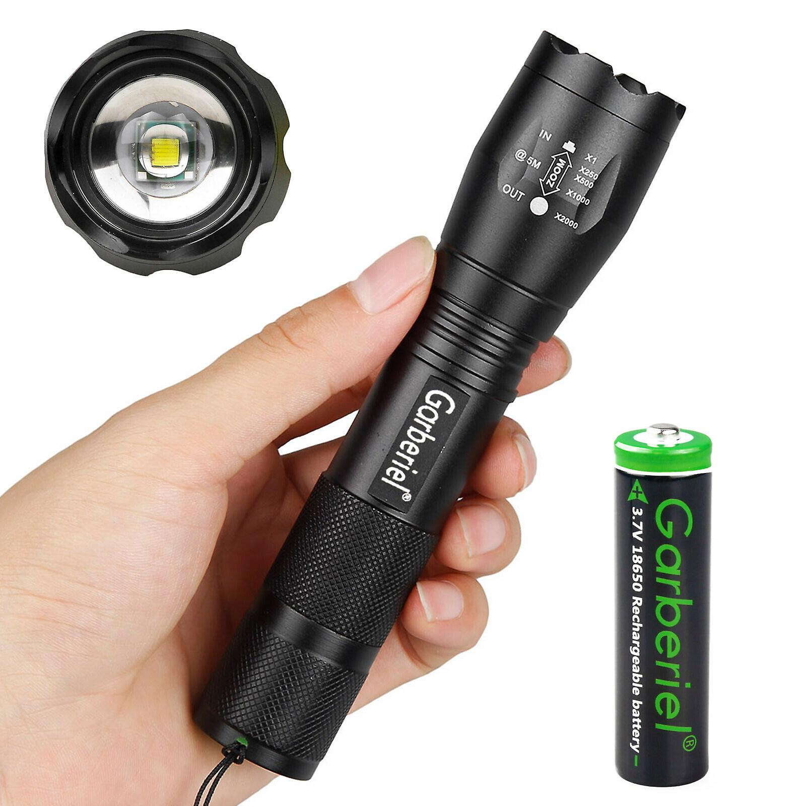 2000lumens T6 Led Flashlight Mini Zoom Torch+18650 Battery