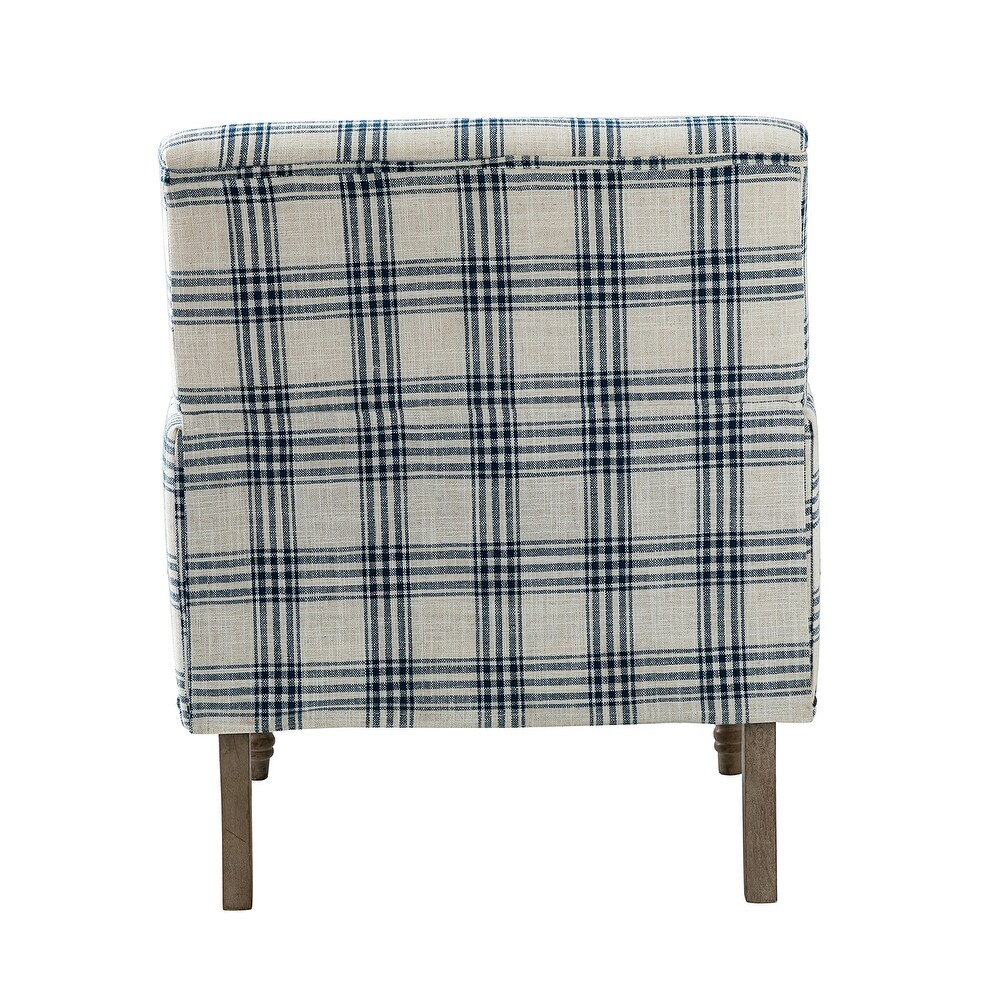 Geltrude Farmhouse Vintage Plaid Accent Armchair with Nailhead Trim by HULALA HOME