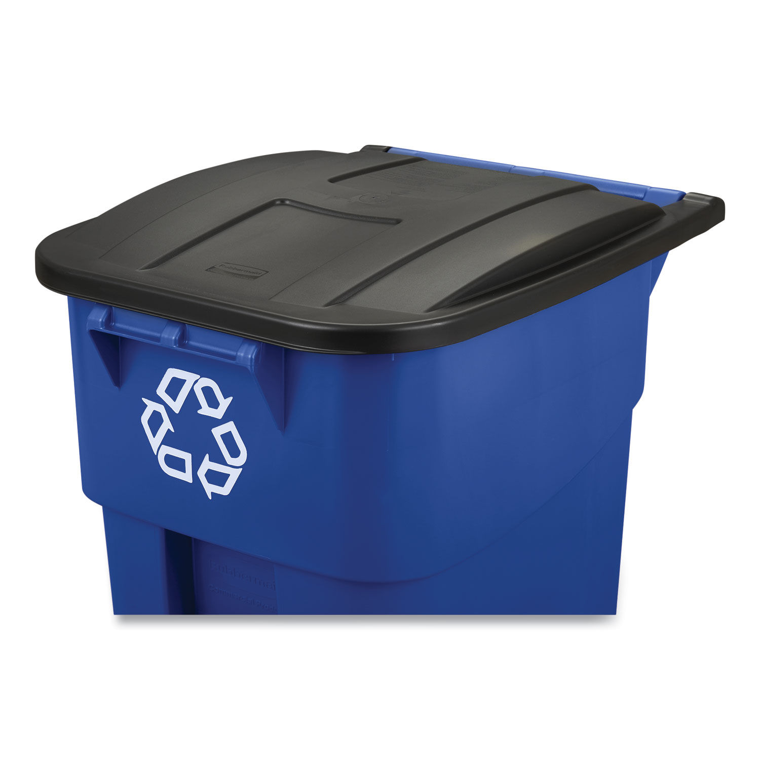 Square Brute Recycling Rollout Container by Rubbermaidandreg; Commercial RCP9W2773BLU