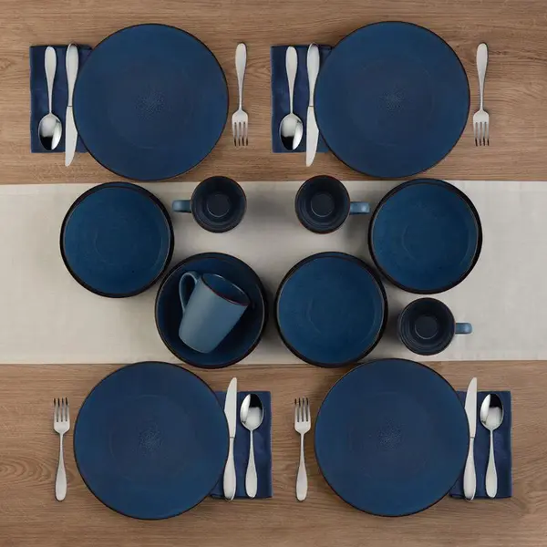 Pfaltzgraff 16-Piece Pierce Blue Dinnerware Set