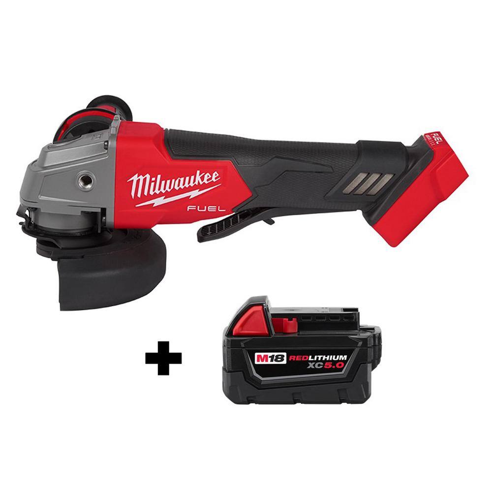 MW M18 FUEL 18V Lithium-Ion Brushless Cordless 4-12 in. .5 in. Grinder with Paddle Switch with (1) 5.0 Ah Battery 2880-20-48-11-1850