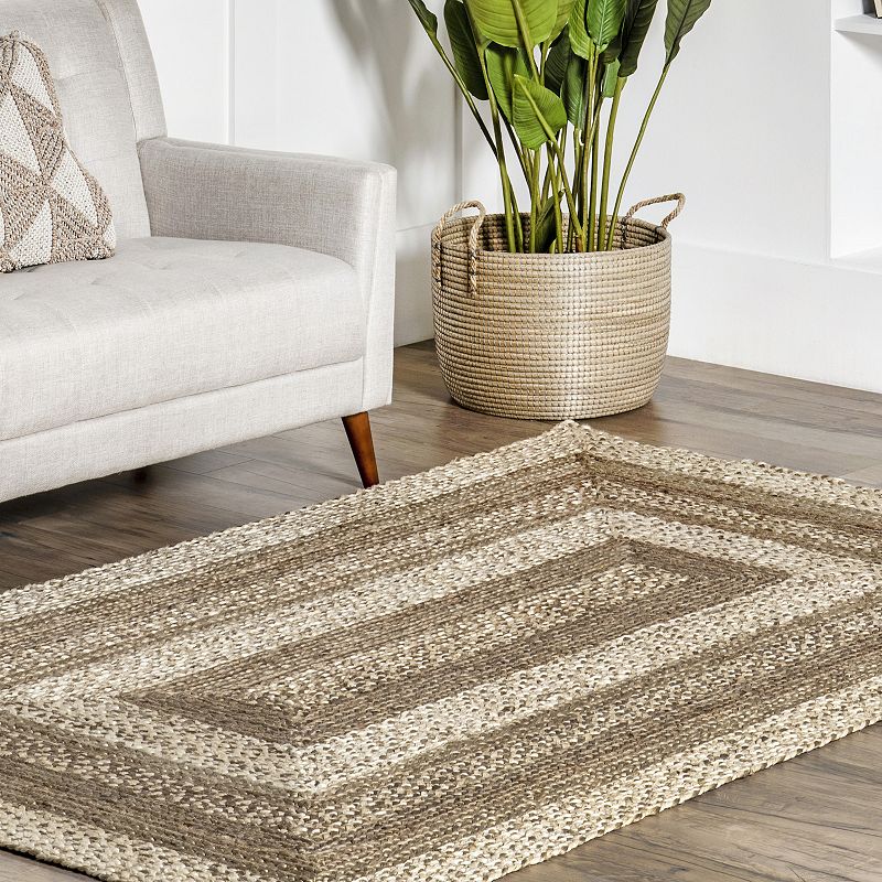 nuLoom Charlene Braided Border Jute Area Rug