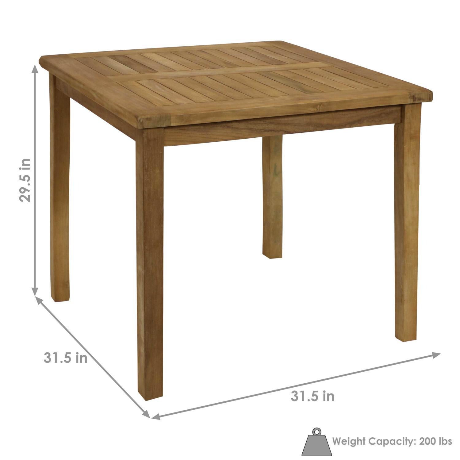 Ultimate Patio 32-Inch Teak Square Outdoor Dining Table