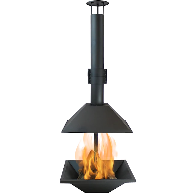 Sunnydaze Decor RCM-535 82-in H x 32-in D x 29.5-in W Black Steel Chiminea