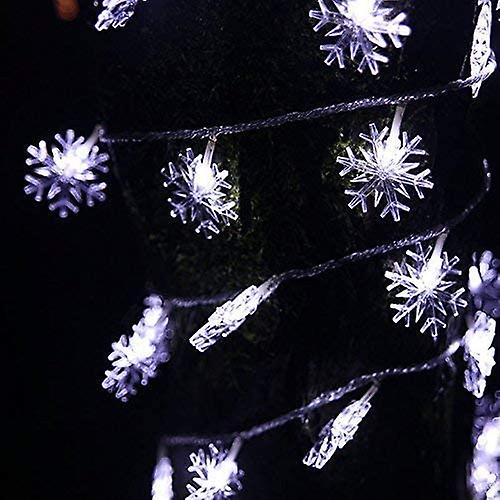 16ft / 40led Christmas Snowflake String Light Fairy Lights For Party， Wedding， Interior， Garden， Festival (white)