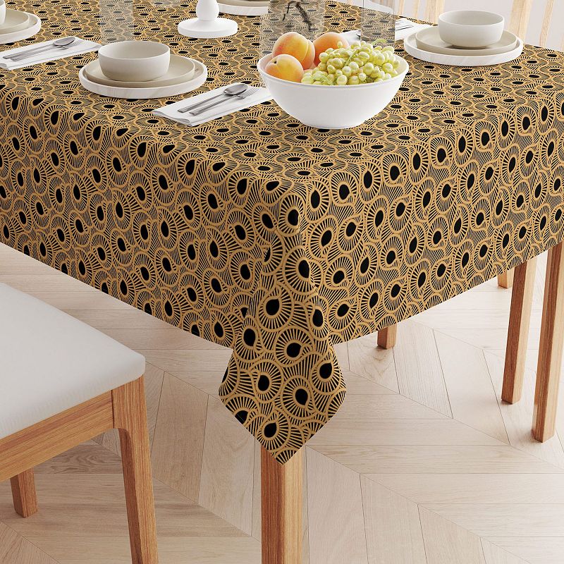 Square Tablecloth， 100% Polyester， 70x70， Abstract Bam boo Stairs