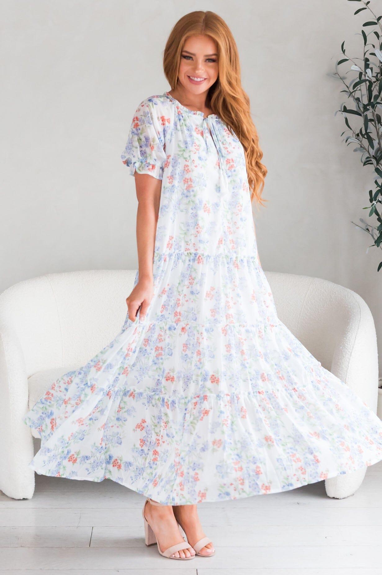 Kasia blue iris spring and summer dress