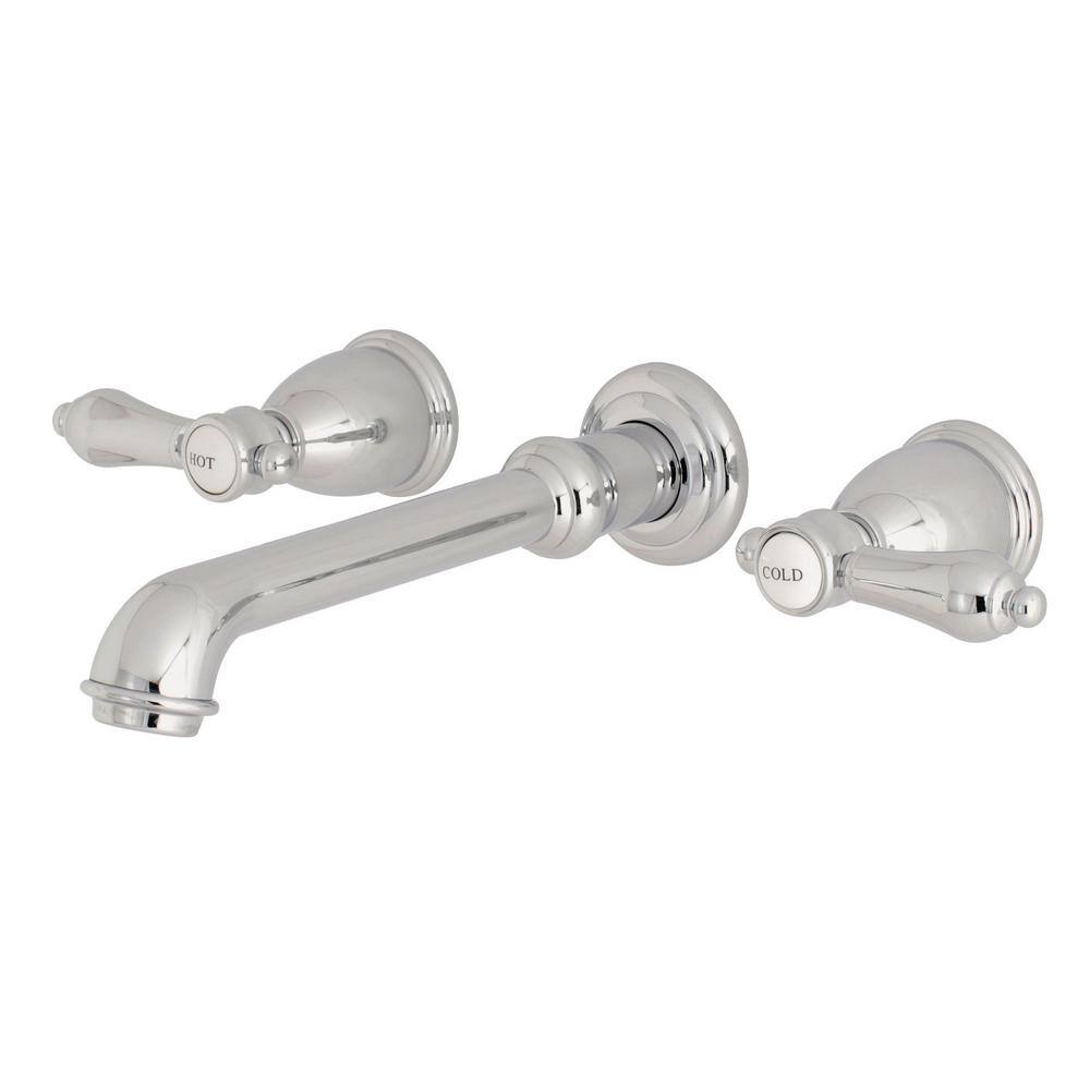 Kingston Brass Heirloom 2-Handle Bathroom Wall Mounted Faucet in Polished Chrome HKS7121BAL