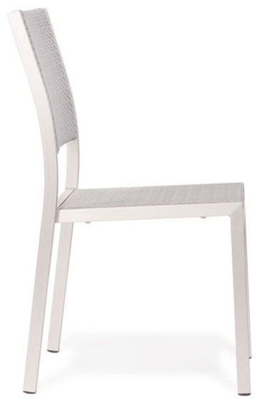 Metropolitan Armless Chair (Set of 2) Gray  ampSilver   Tropical   Dining Chairs   by MODTEMPO LLC  Houzz