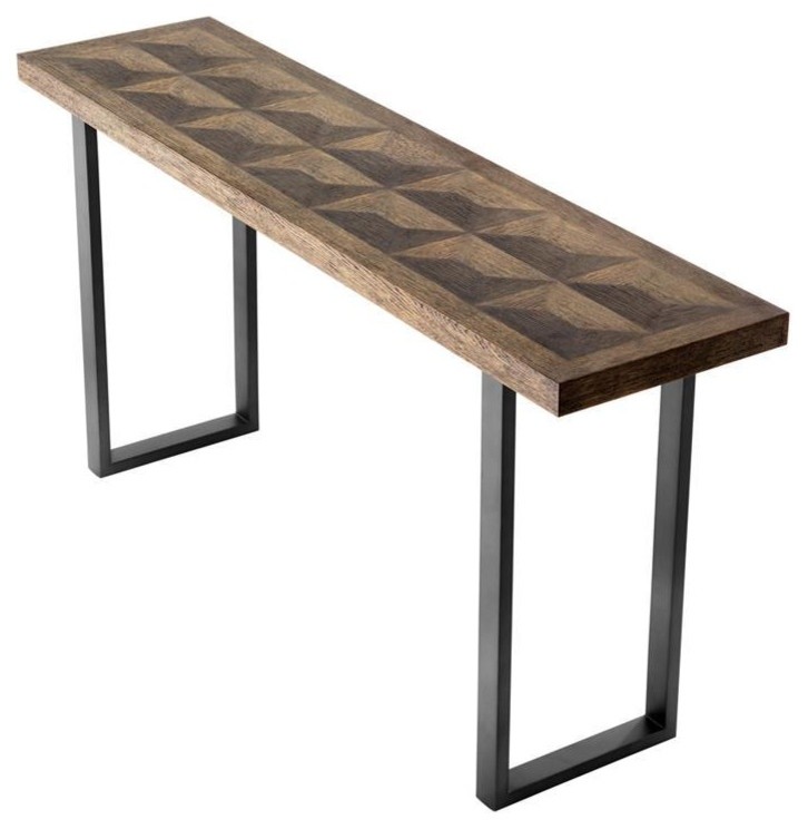 Bronze Oak Console Table  Eichholtz Gregorio   Industrial   Console Tables   by Oroa   Distinctive Furniture  Houzz